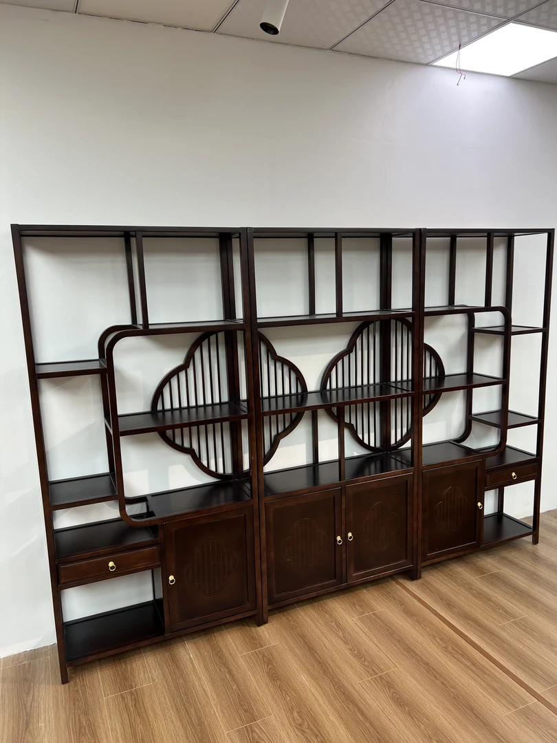 全实木乌金木梅花博古架置物架多宝阁隔断榫卯结构多用家用茶室用