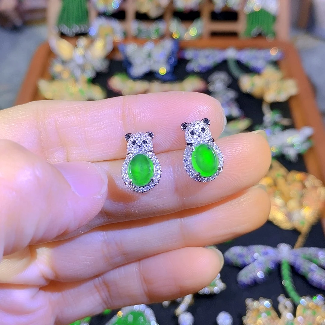 吊坠(不含链)银S925镶嵌翡翠