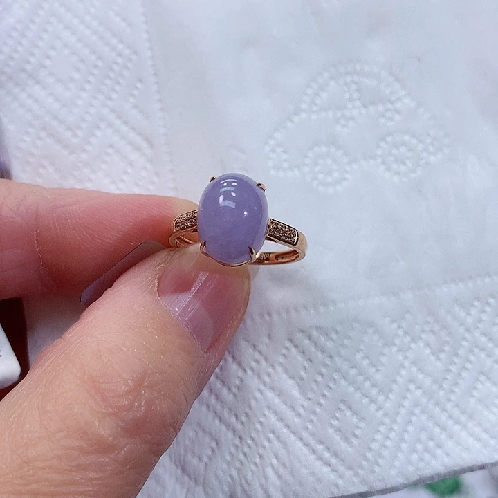 18K金镶嵌戒指翡翠天然