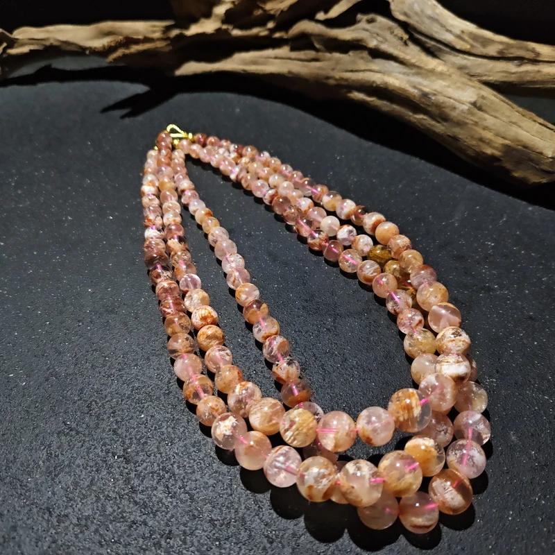 【黑胖珠宝】H1467 胶花水晶塔链7-12多样性发其一