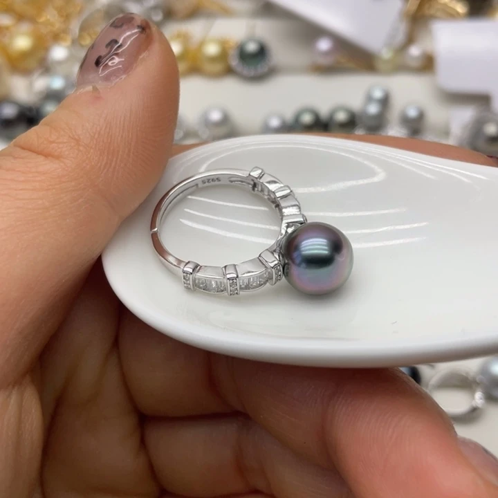 海水珍珠戒指银S925镶嵌