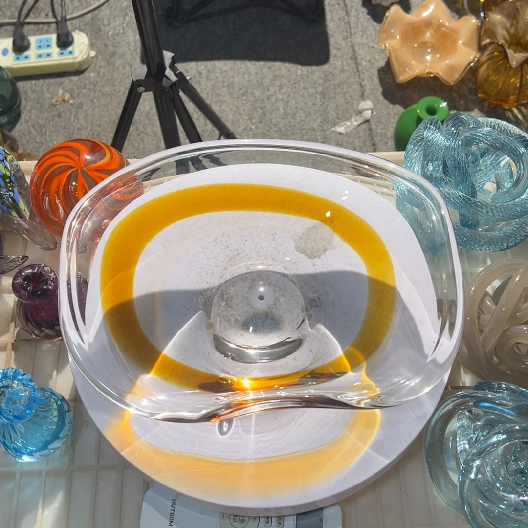 弘扬琉璃花器微瑕长26