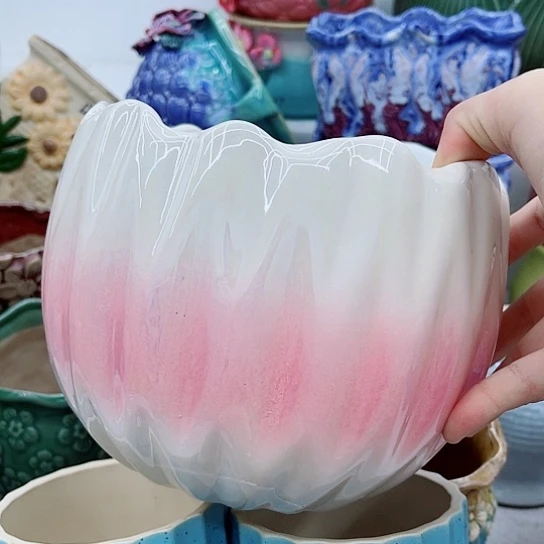 多肉绿植陶瓷花盆9.9包邮，有空