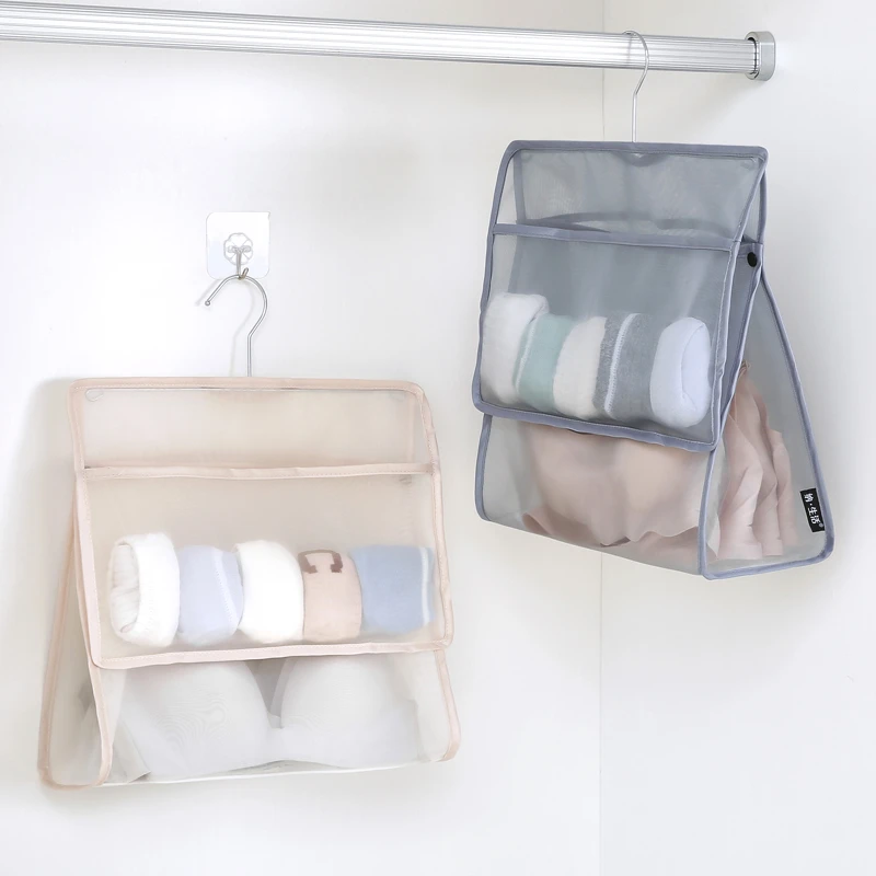袜子收纳挂袋悬挂式衣柜装内衣内裤的置物袋宿舍门后网袋网兜神器