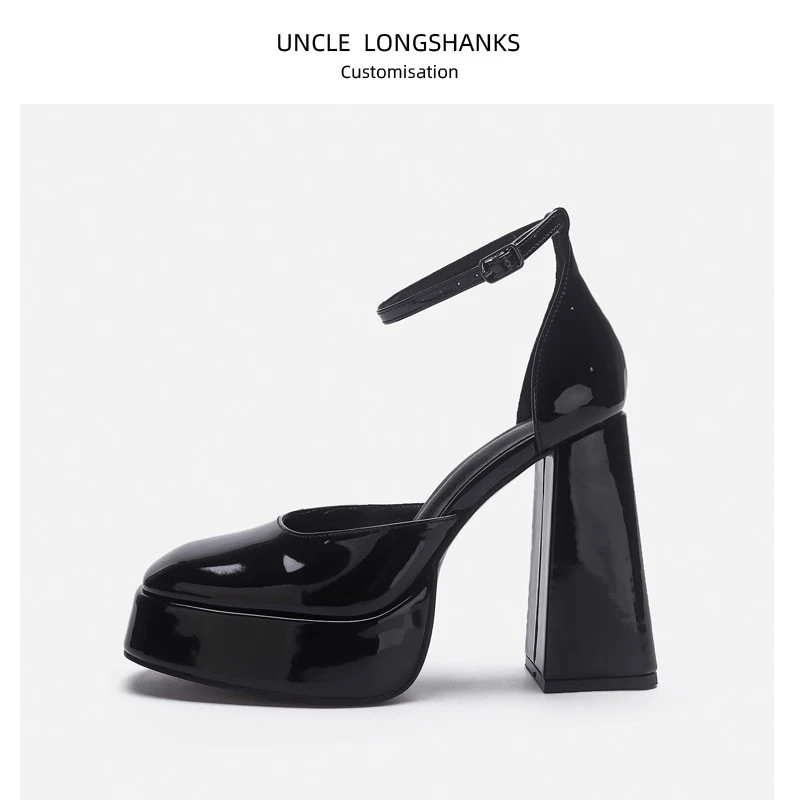 法式防水台玛丽珍鞋女2025新款百搭超高跟鞋粗跟浅口单鞋芭比鞋