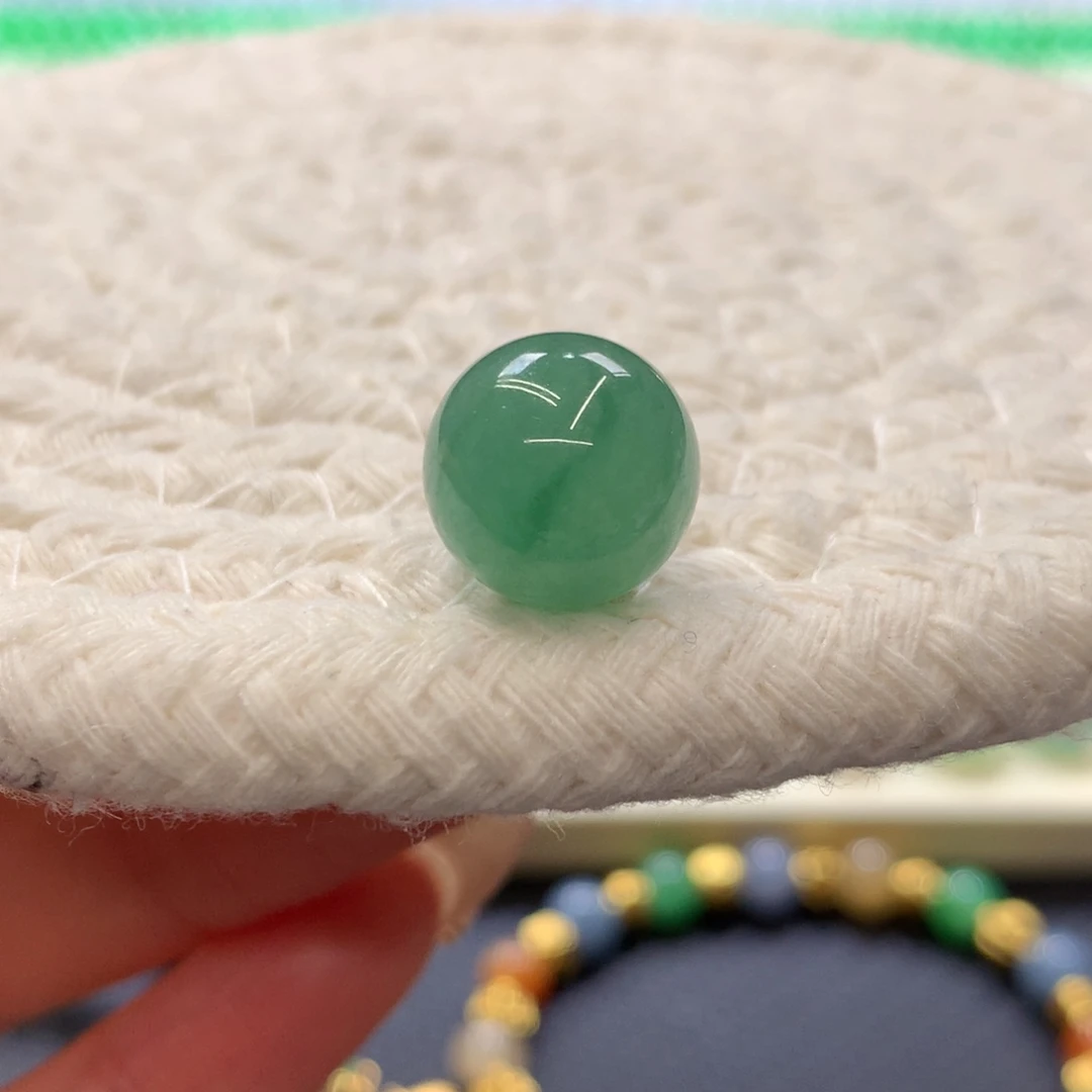 定制翡翠未镶嵌 毛货抛光定制 湖水绿飘花 卡12.2 ye