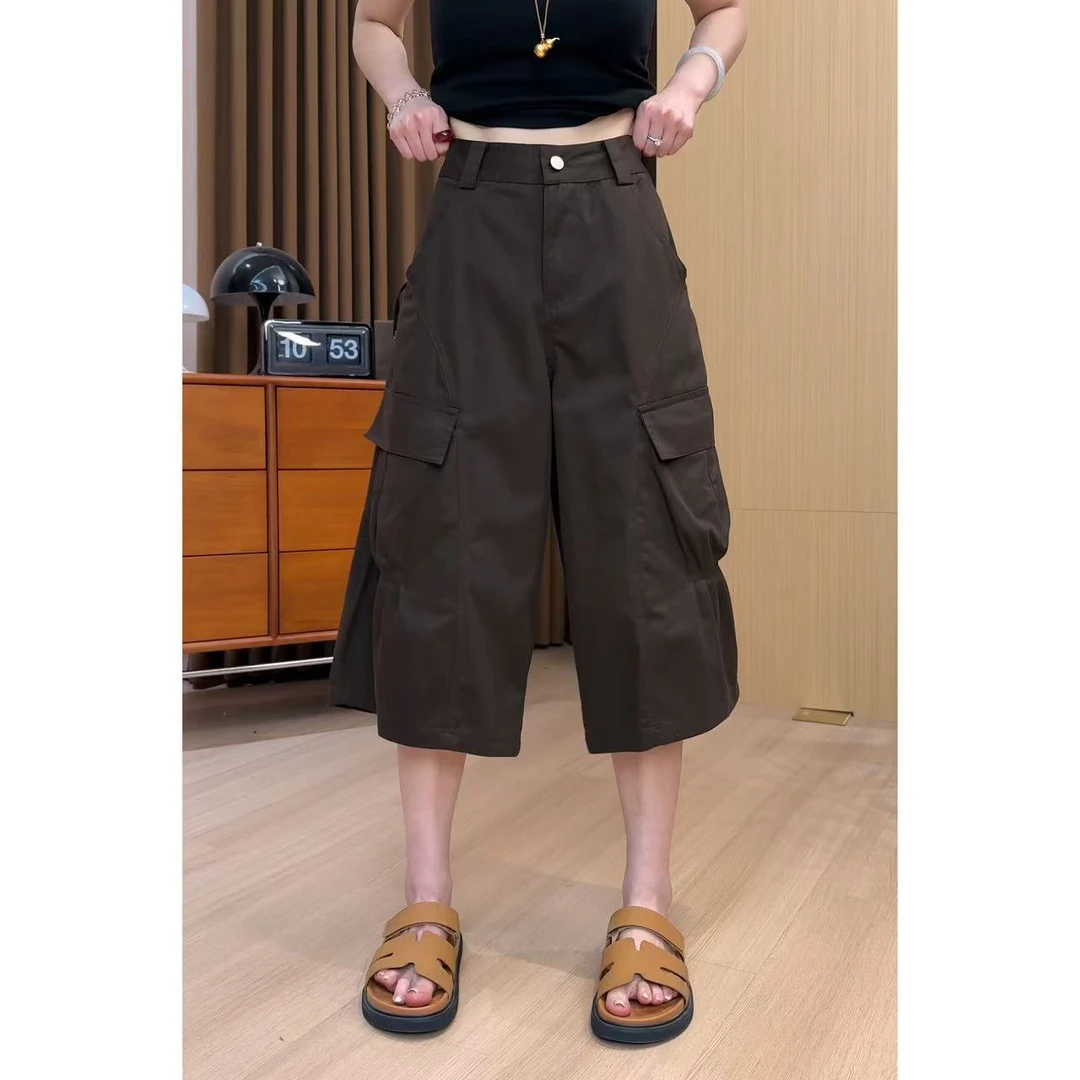 玖了个玖 2025新款【雕塑】工装捏褶口袋宽松百搭休闲裤 2506C3755