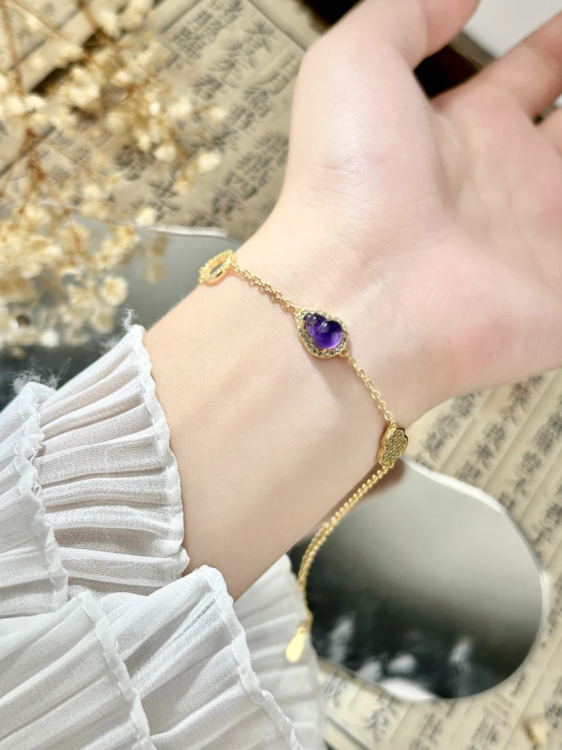 新中式金色版紫水气质手链~多样性发货~紫葡萄手链