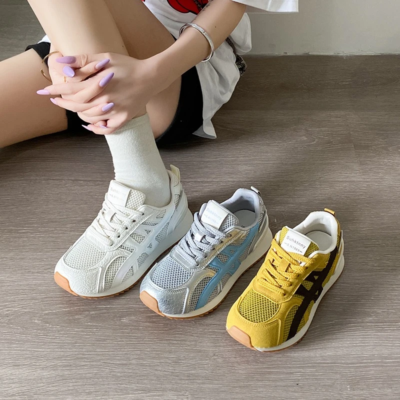 爆款德训运动老爹鞋增高夏季网面时尚休闲鞋百搭平跟小白鞋网韩版