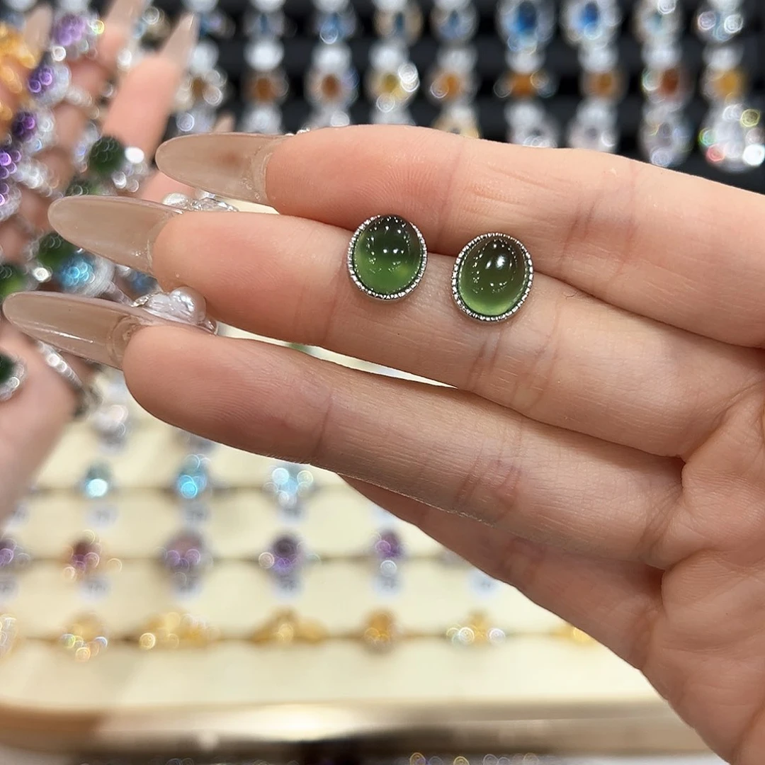 水晶金色拖不保色介意慎拍银托不掉色银S925镶嵌无***?