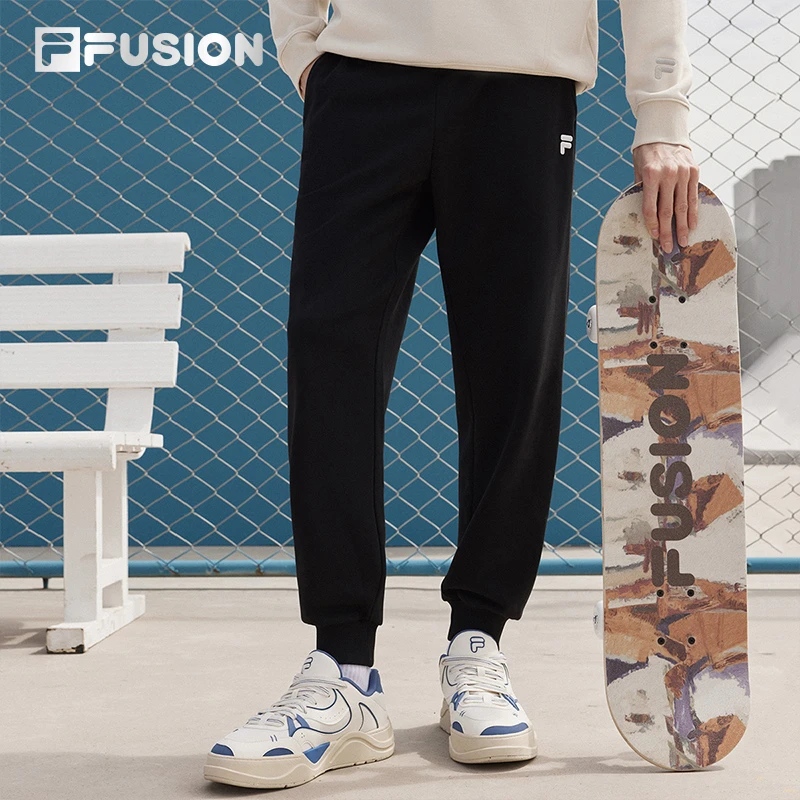 Fila/斐乐潮牌男士春季百搭束脚收口裤时尚潮流舒适针织运动裤