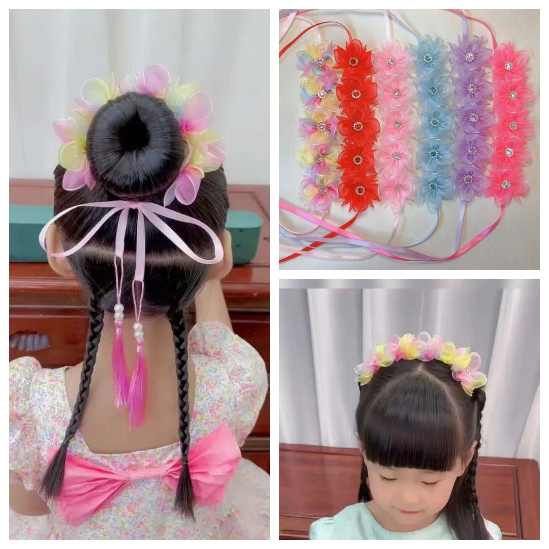 林邑精品 儿童头花丸子头小仙女甜美发带