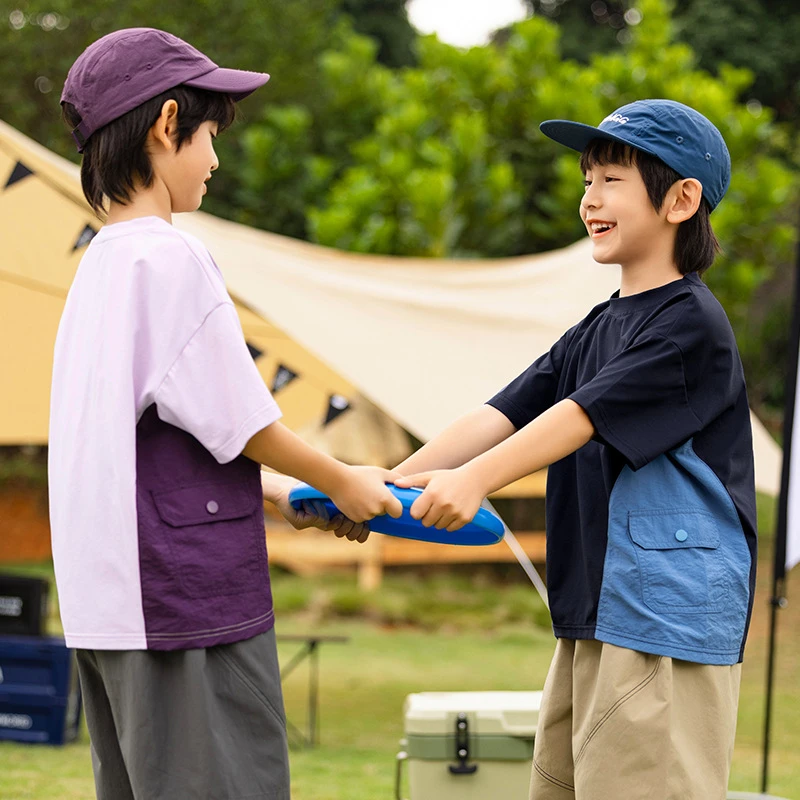 JASON潮牌童装日系拼接口袋男童速干T恤抗紫外线中大童短袖