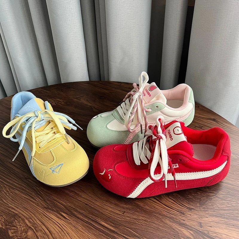 多巴胺芭比粉板鞋单鞋2025新款厚底薄款韩系vibe风鞋子颜控德训鞋