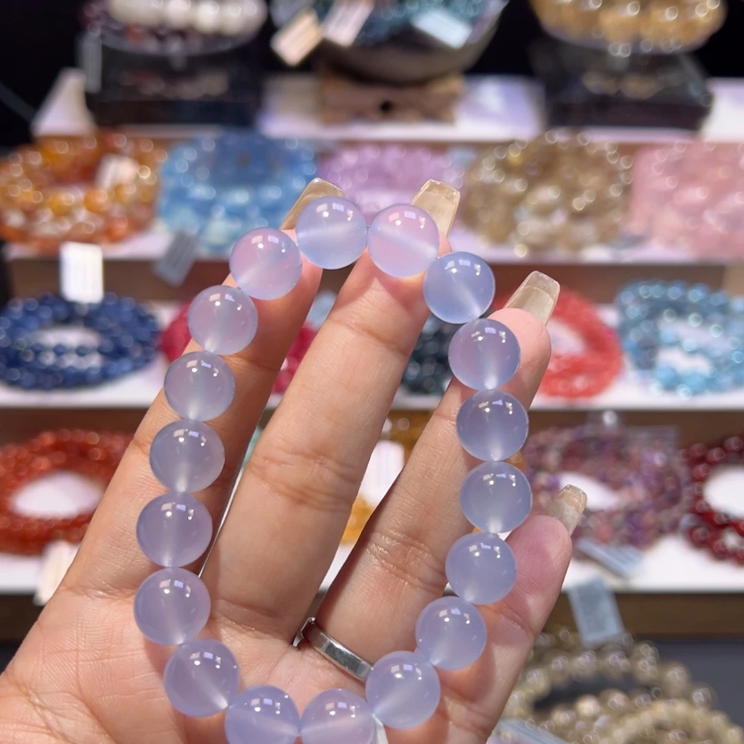 玉髓未镶嵌手饰天花板冰种蓝玉髓11.5mm