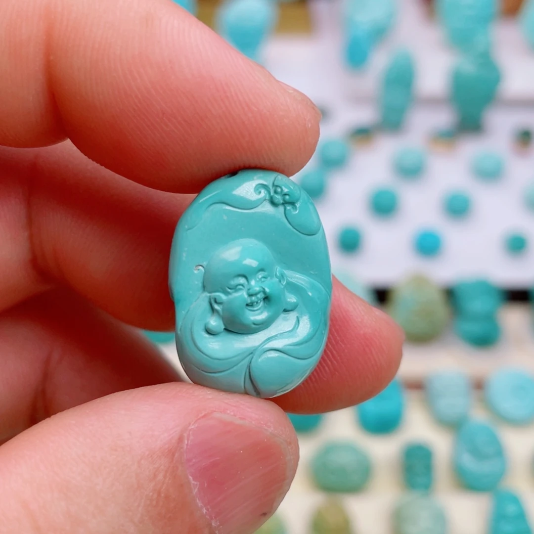 绿松石未镶嵌吊坠(不含链)弥勒笑佛