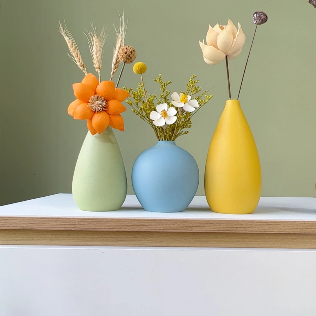 瓷片陶瓷花瓶带花高度20-30厘米