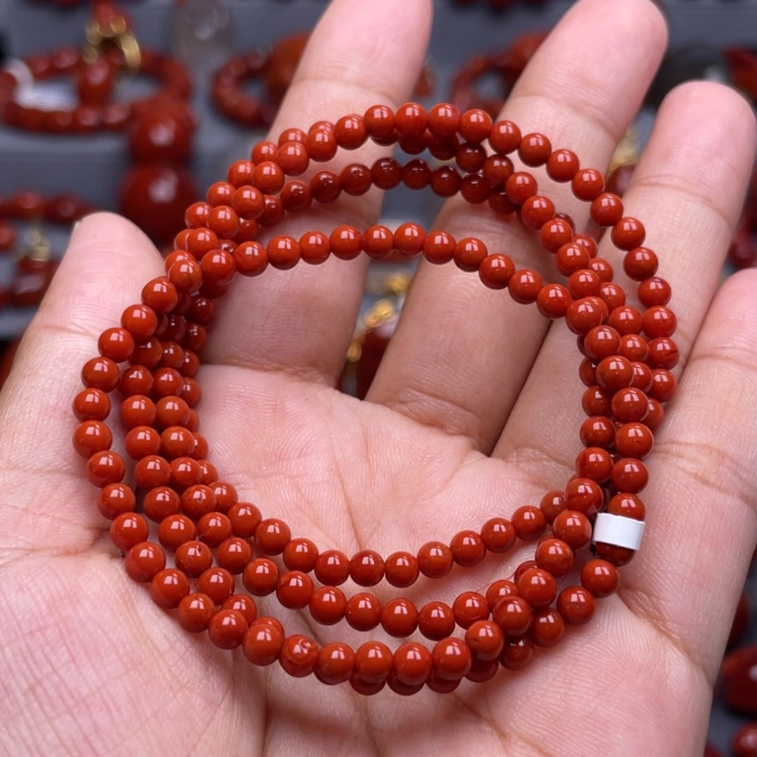 南红玛瑙未镶嵌珠宝奇石多圈4mm