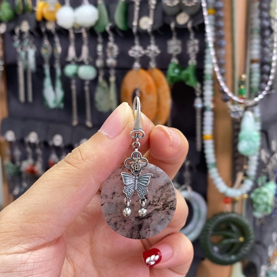 翡翠银S925镶嵌耳饰阿*X13