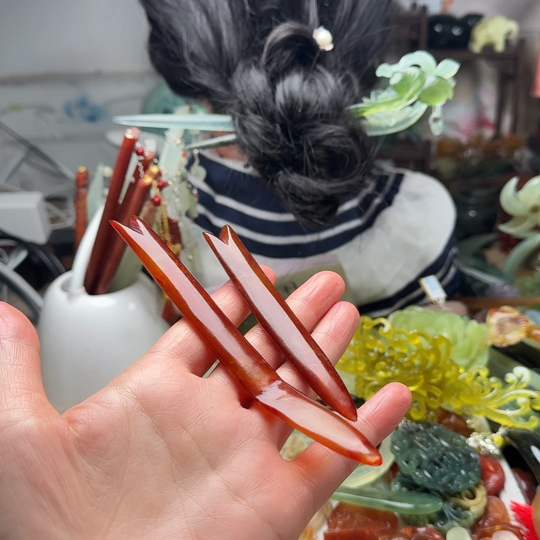 蛇纹石玉合金发饰