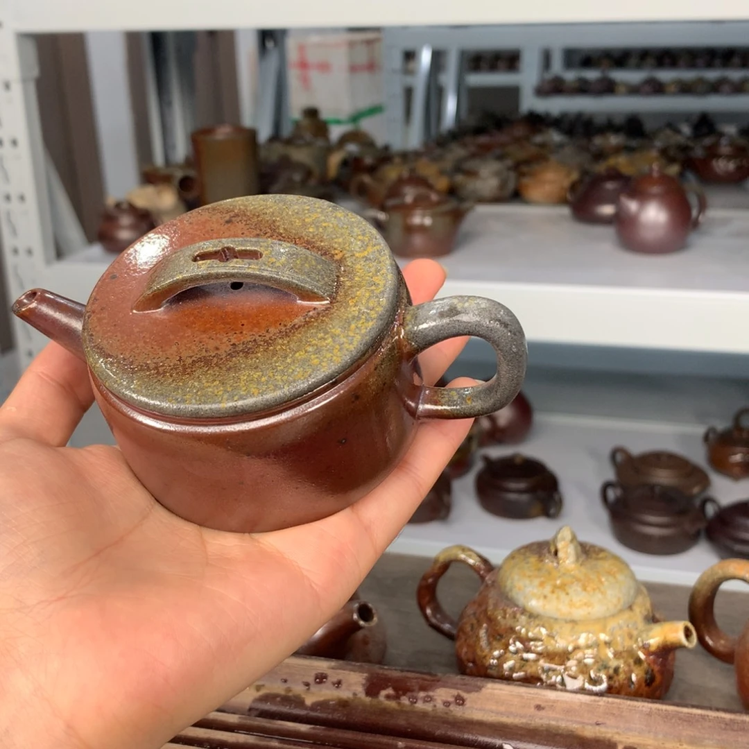 茶壶紫砂纯自然柴烧