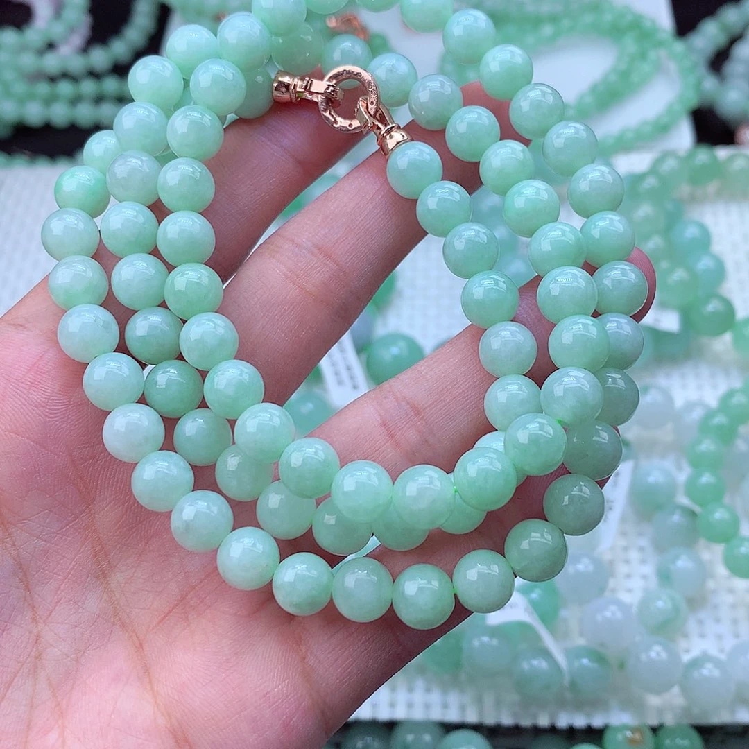 翡翠未镶嵌毛衣链卡8.4