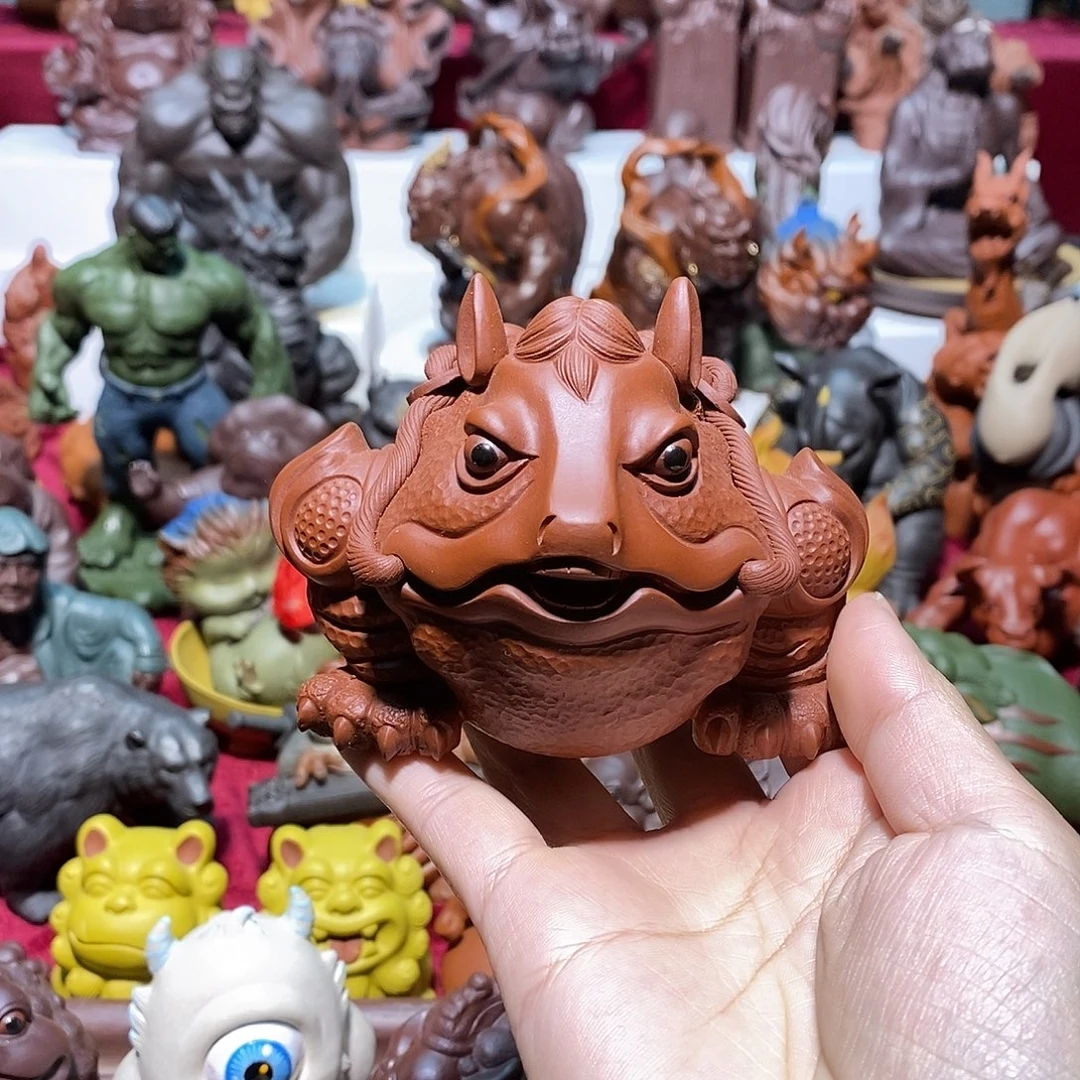 茶宠紫砂宜兴紫砂马蟾