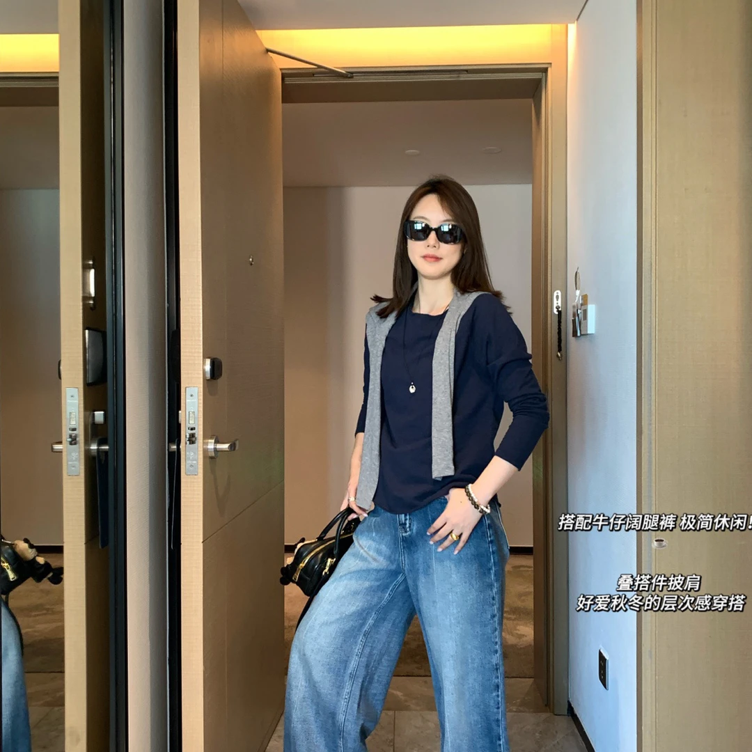 “慵懒午后”经典原单做旧毛边圆领T恤