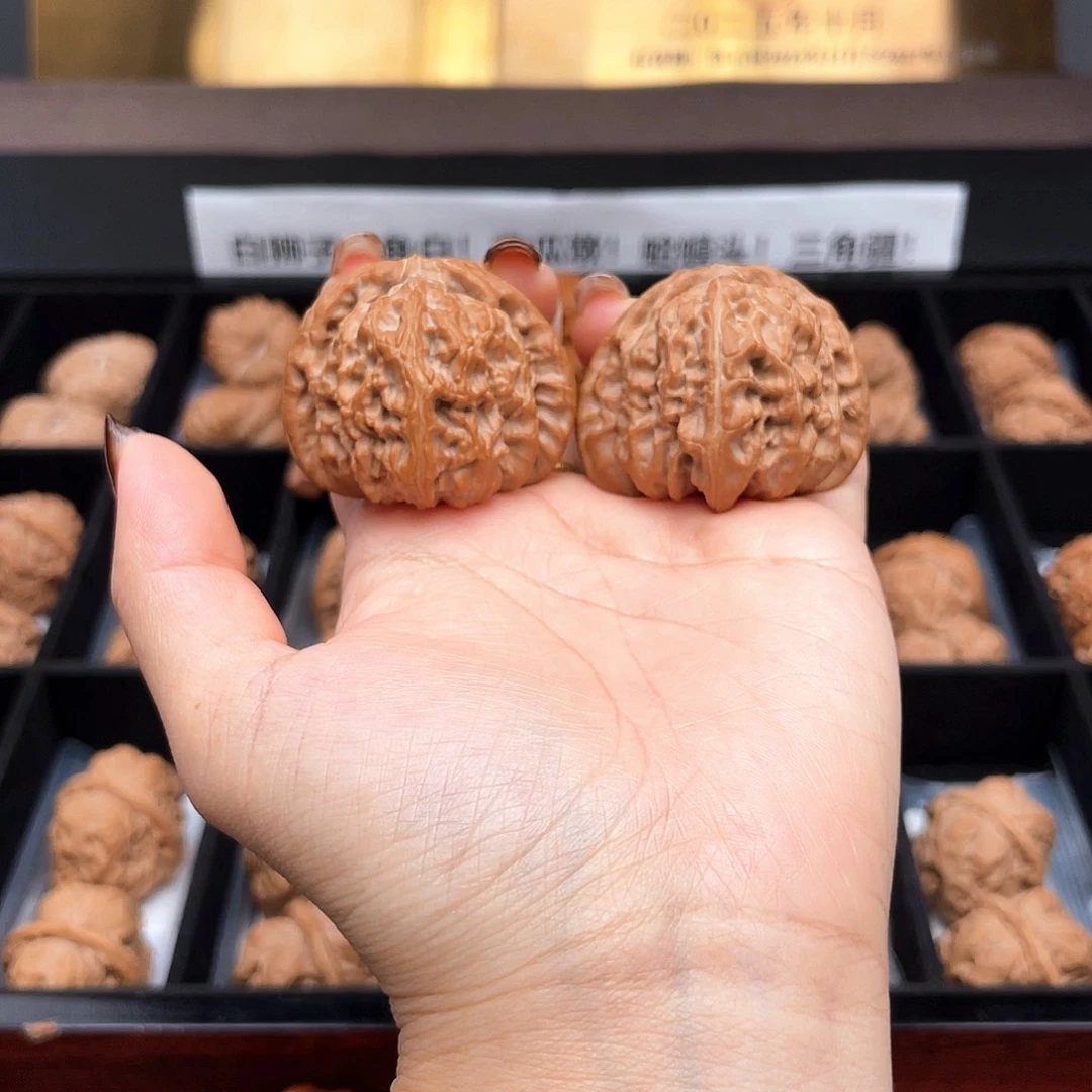 把件文玩核桃酷***⁷42白狮子主筋居中对齐近三角S4201