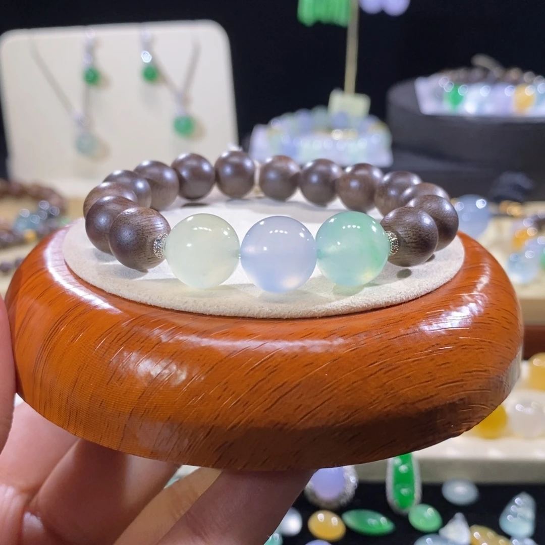 翡翠未镶嵌手串冰梦幻仙手串卡12+