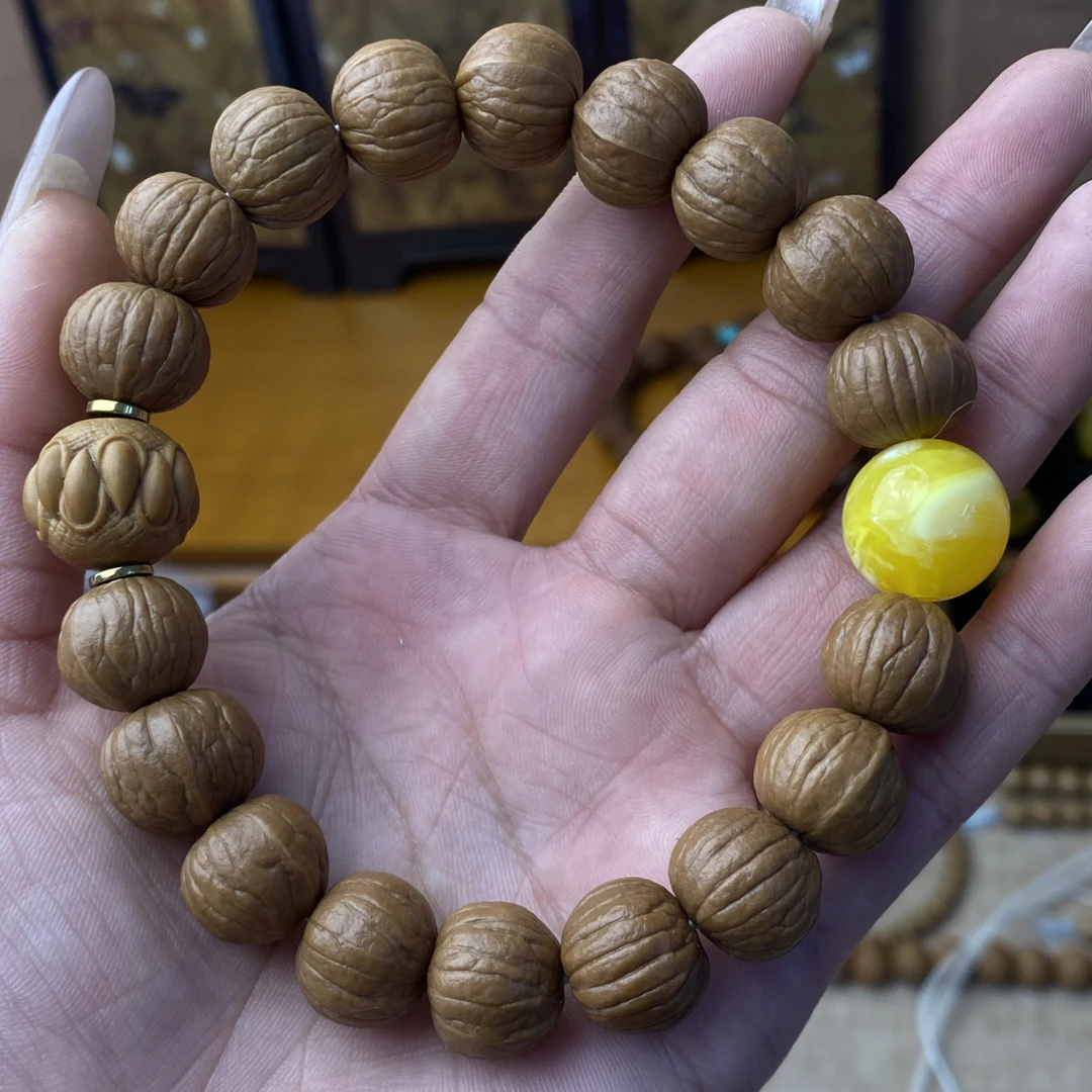 14+精选南瓜手串猴头核桃全品无瑕无药洛宁猴头文玩手串包邮