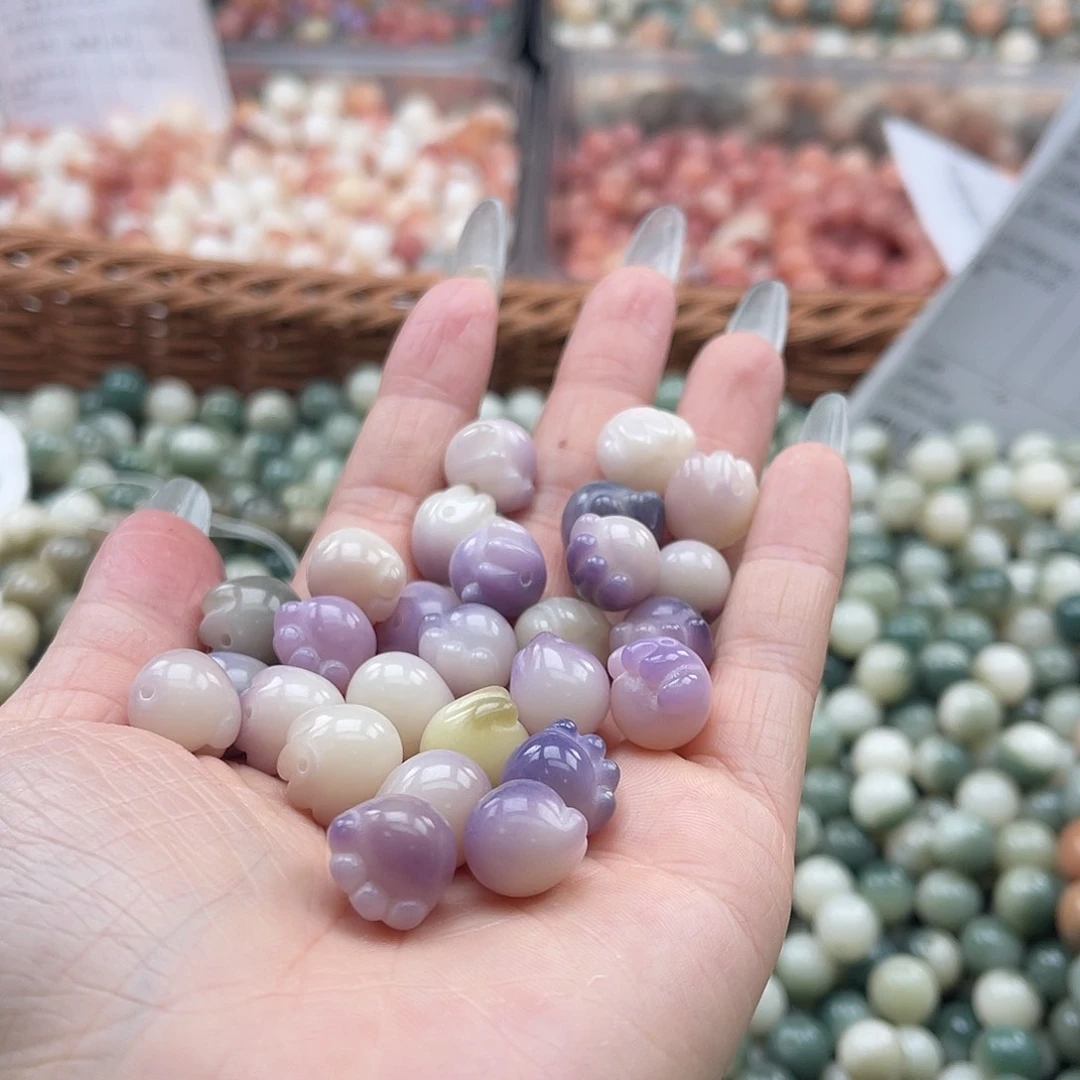 白玉菩提吊坠咖*z微瑕12mm/30+2颗