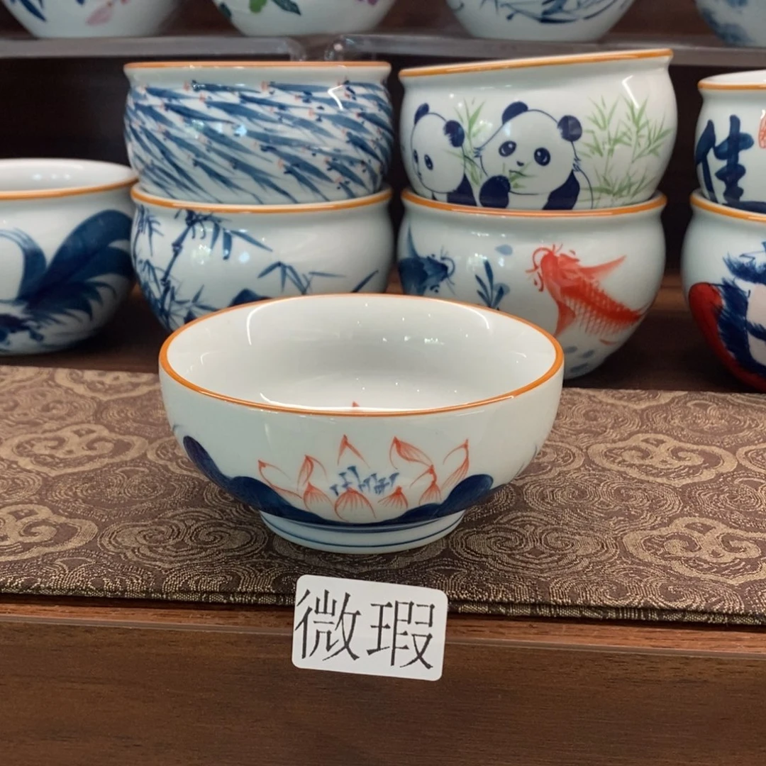 釉下彩老陶泥手工绘制