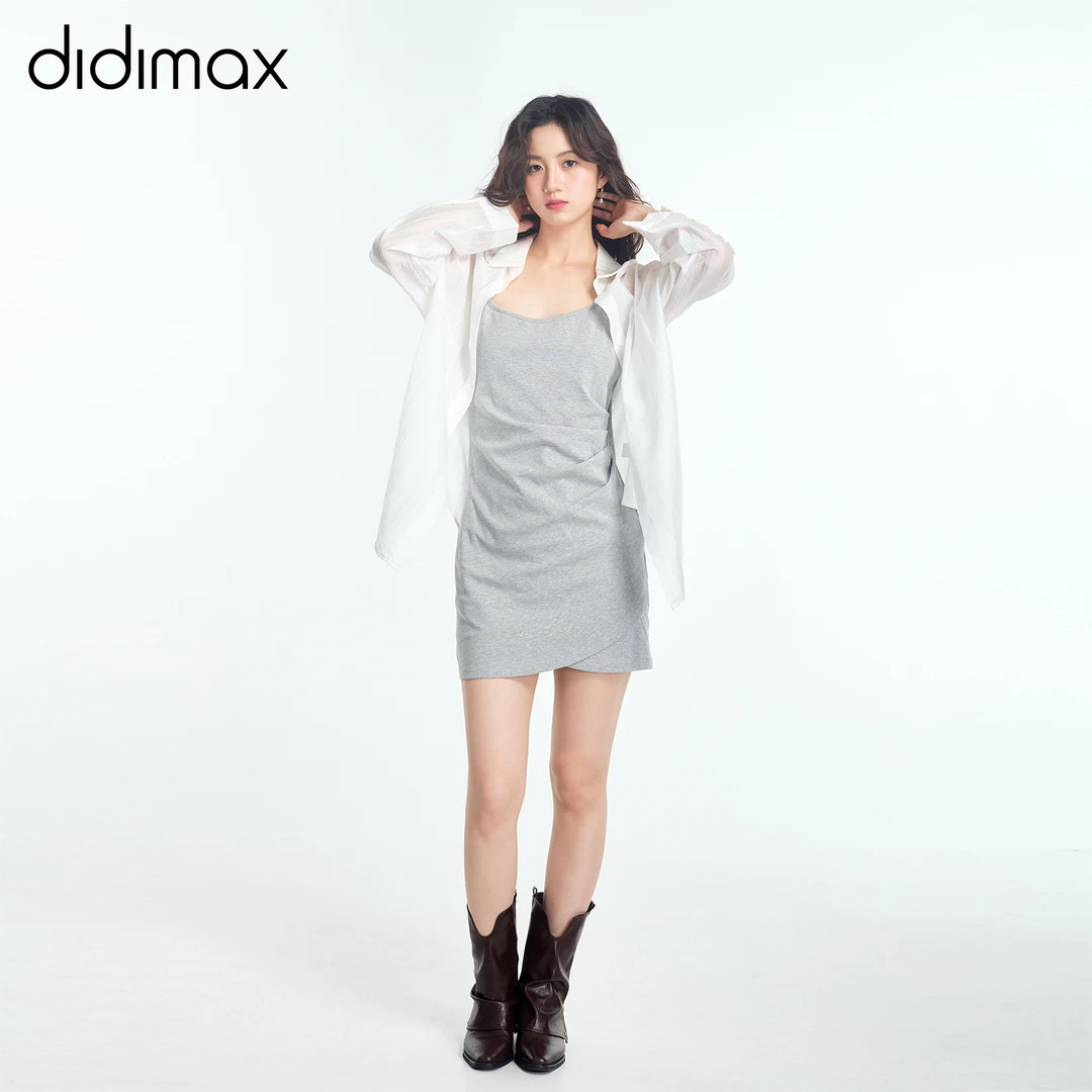 DIDIMAX25年夏季新款吊带衬衫裙法式连衣裙两件套X83203