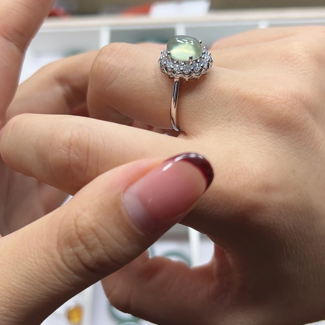 银S925镶嵌手链烟晶葡萄石戒指