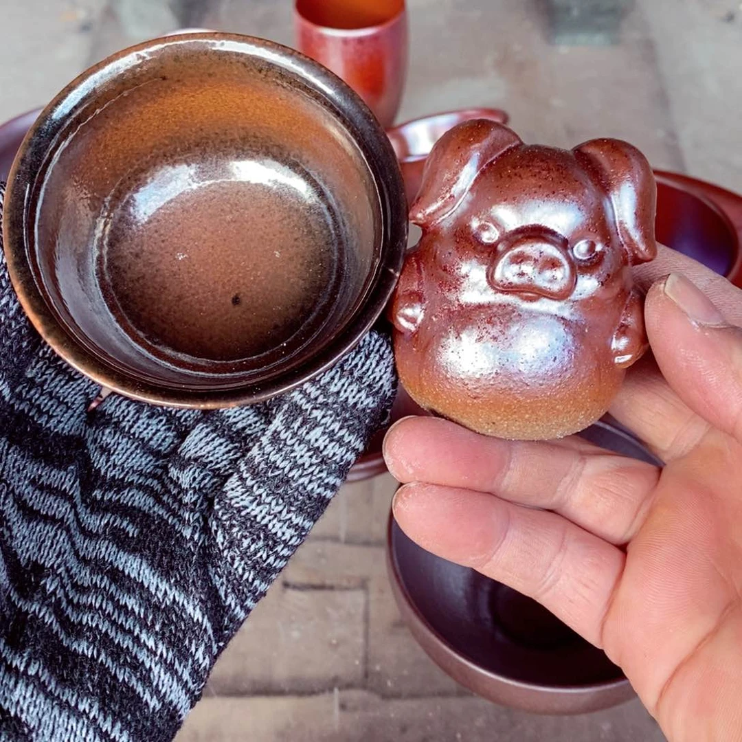 柴烧茶具陶瓷杯子