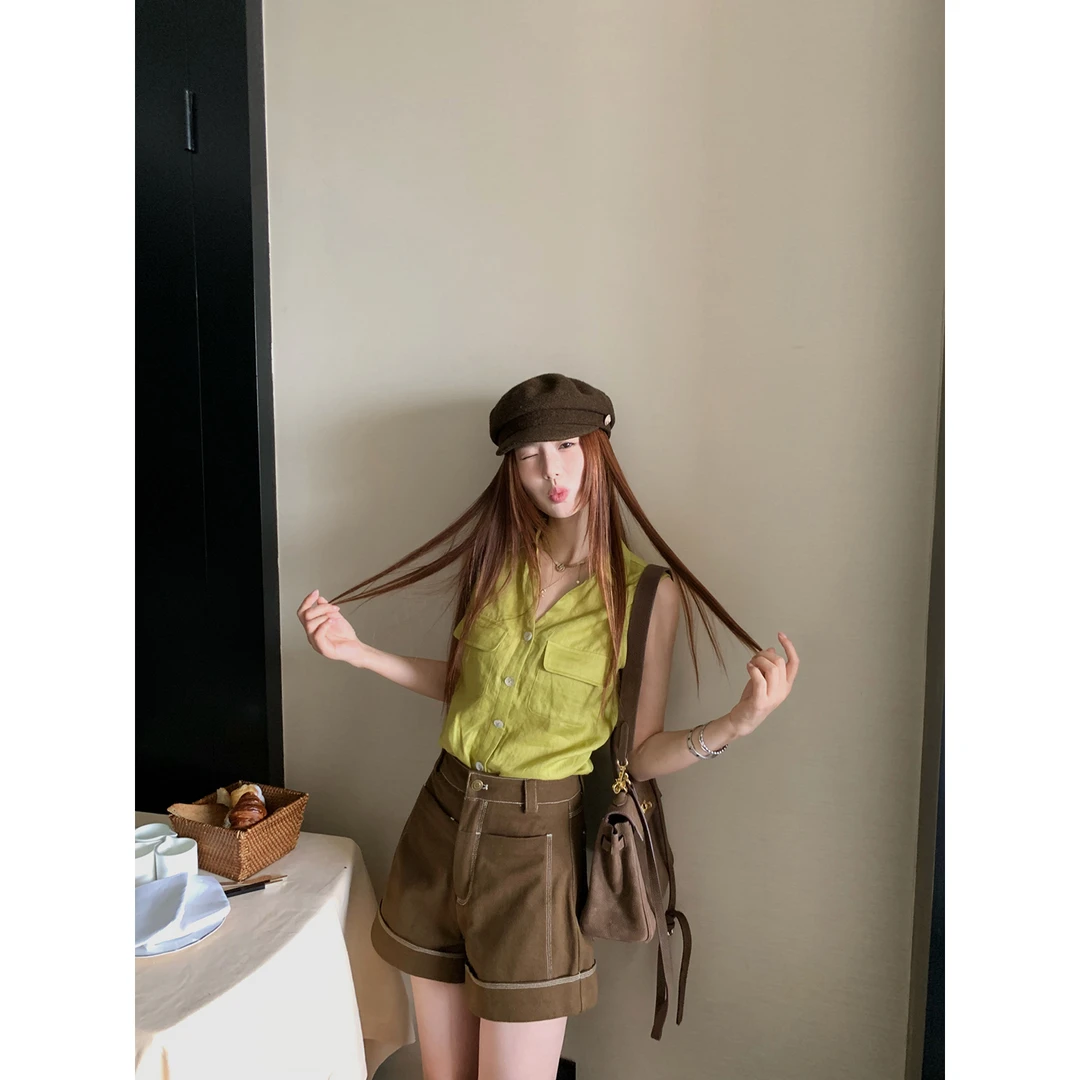 小君君布兰妮 气质美学/松弛老钱风无袖衬衫250227