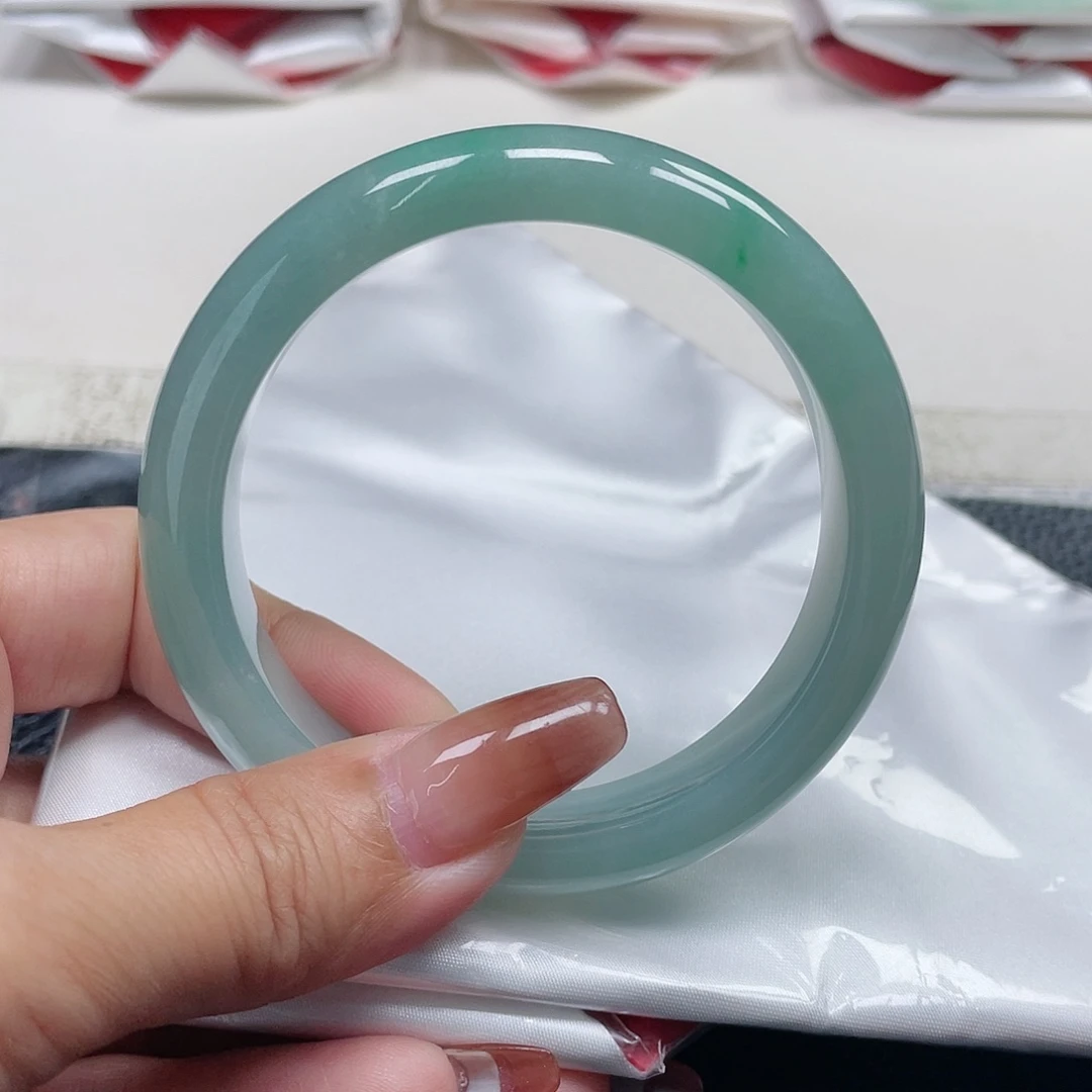 翡翠手镯未镶嵌缅甸翡翠57圈口14