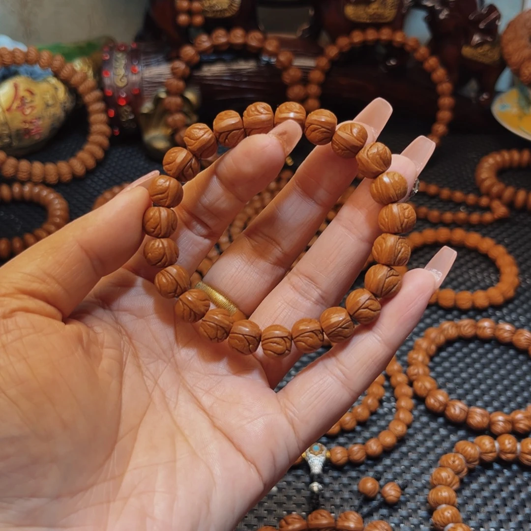 桃核手串11精品玉龙脊单圈