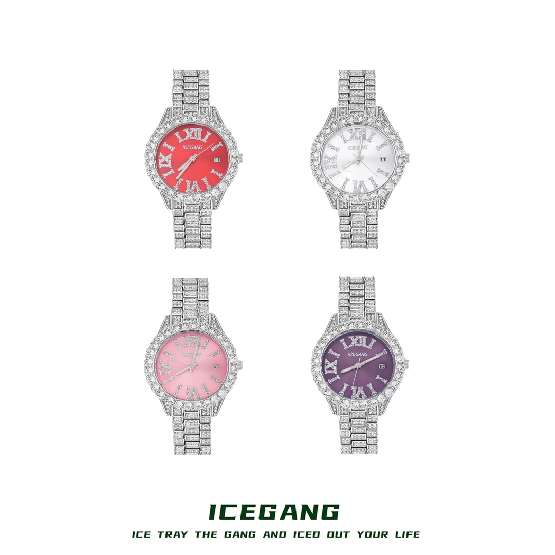 ICEGANG罗马小号满钻手表男女情侣手表首饰满天星腕表时尚镶钻