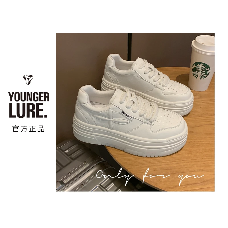 S&J【小白鞋】XL2596休闲板鞋百搭透气春季真皮春秋ins厚底学生