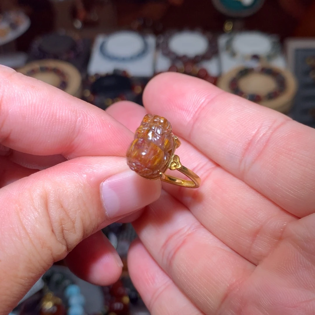 L***.未镶嵌水晶珠宝半成品极光金多多貔貅戒指