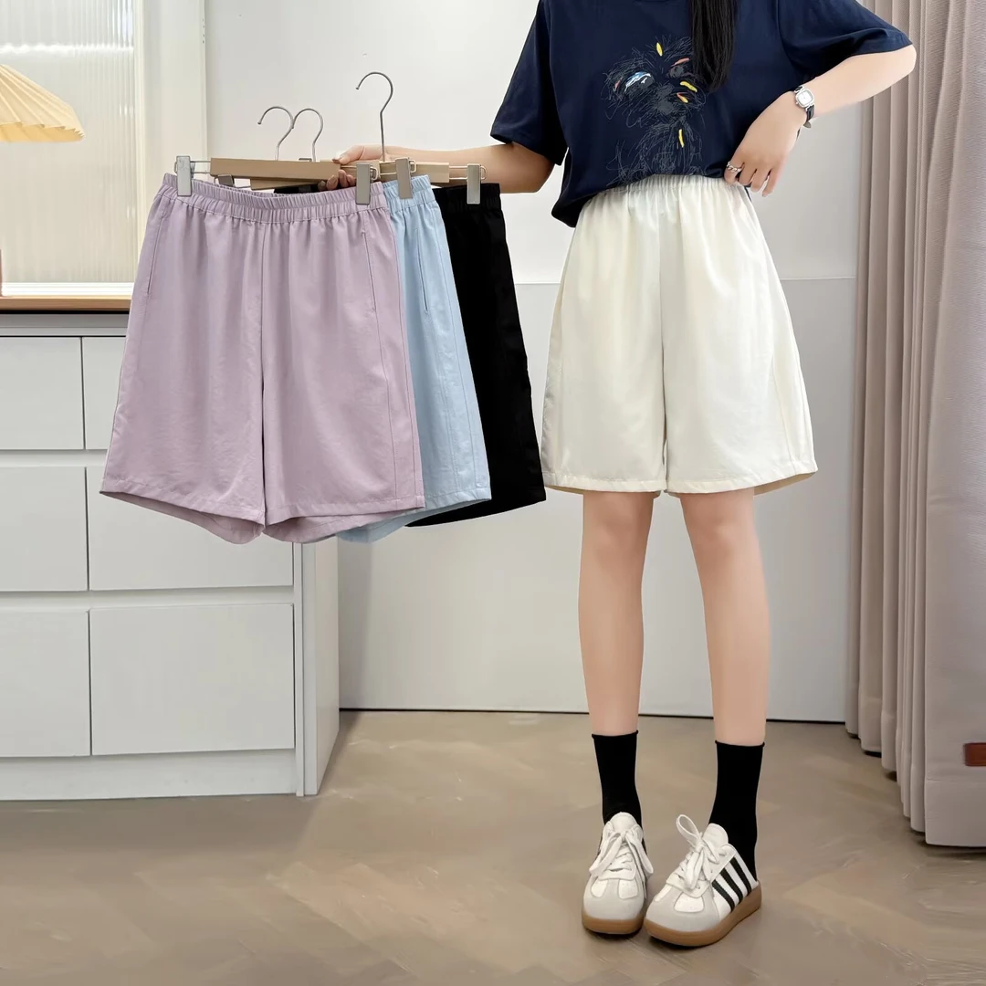 2025新款透气运动短裤女大码胖mm跑步健身训练速干裤五分宽松2535