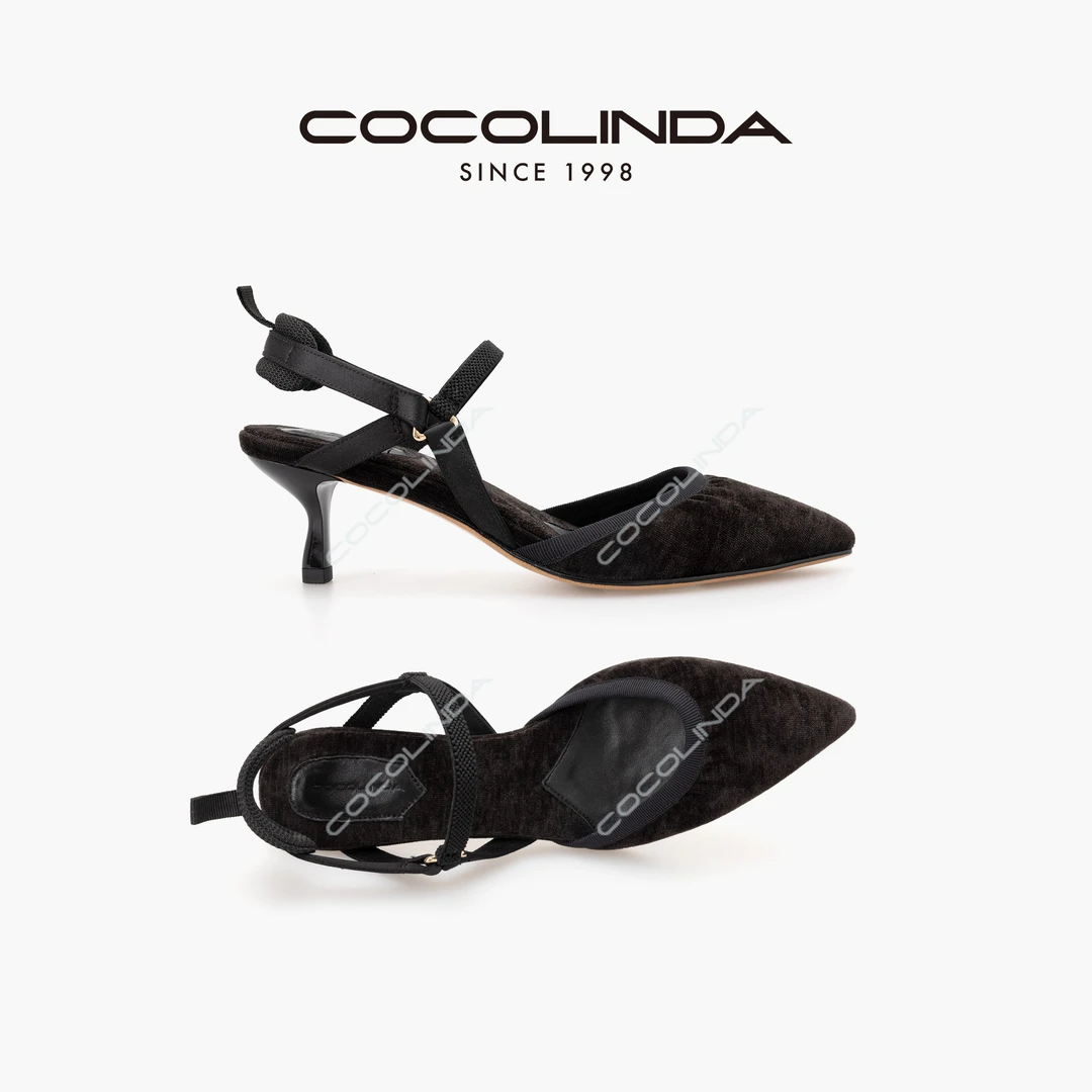 COCOLINDA | 后空一字带细跟尖头4cm小根鞋X2825