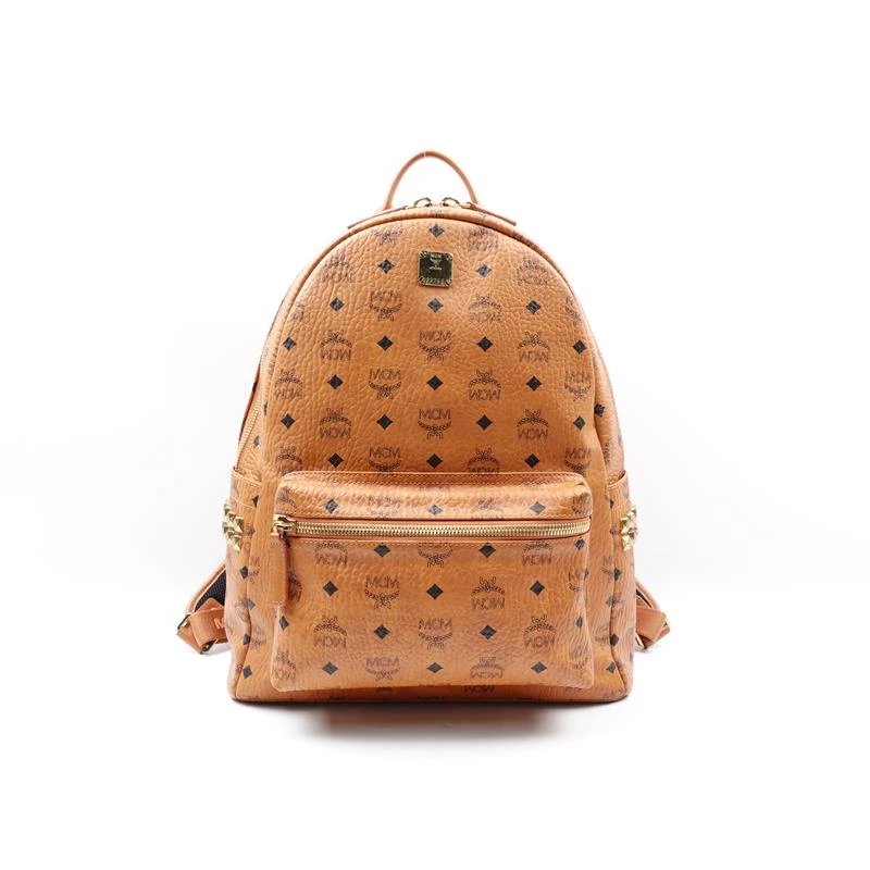 95新 MCM 双肩包中号干邑色/通用链接