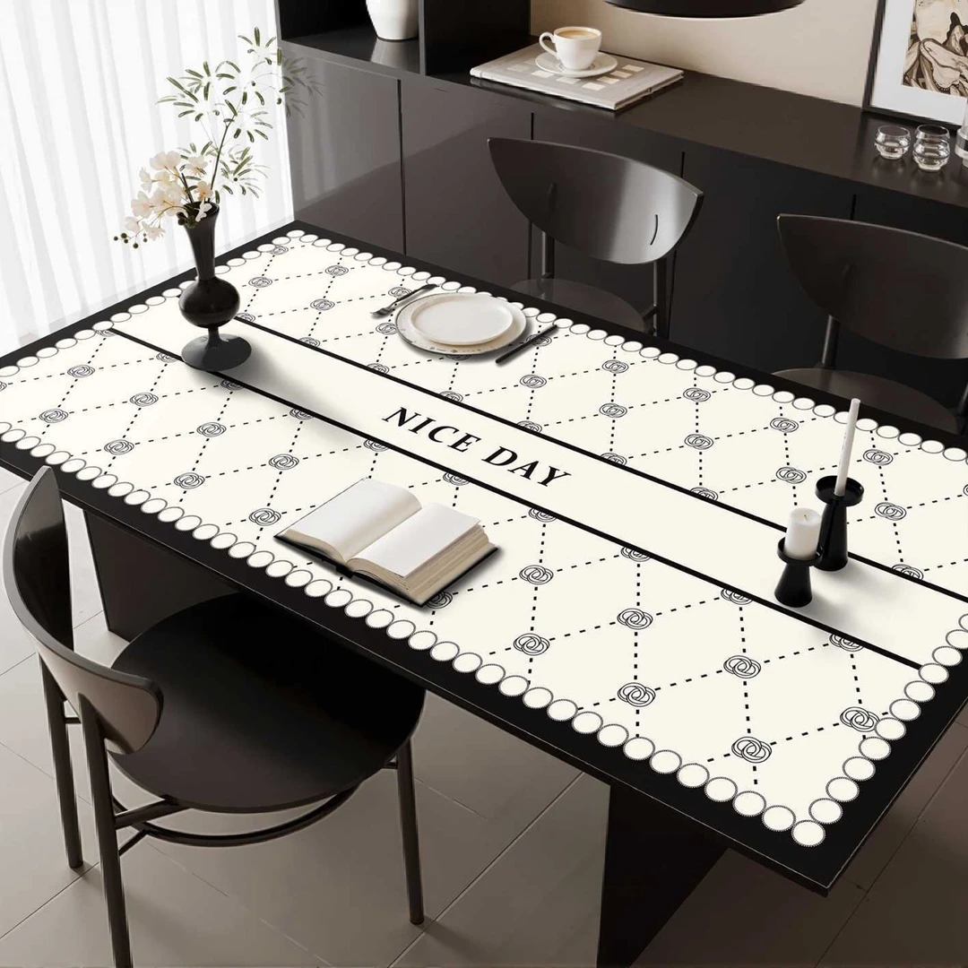 2026新款轻奢防水茶几垫简约高级感防油防烫餐桌垫长方形茶几台面