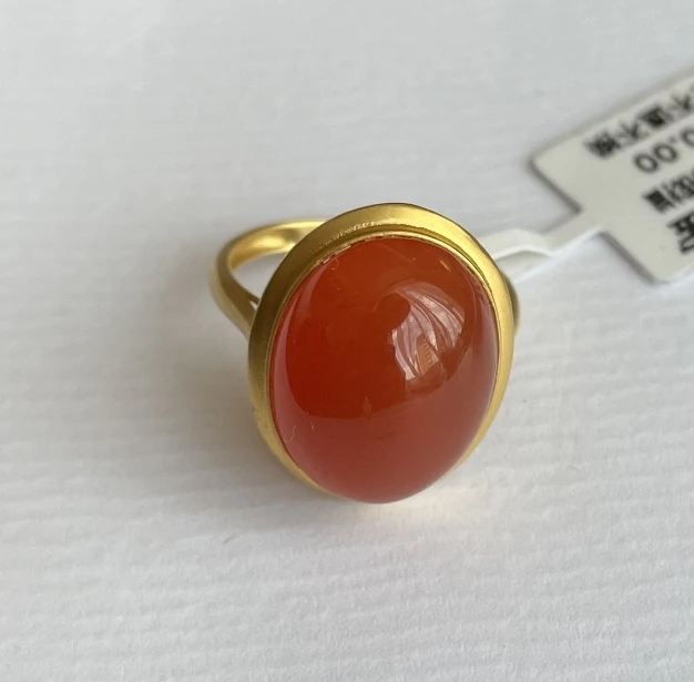 【老掌柜】18k冰红/南红戒指   APC070839