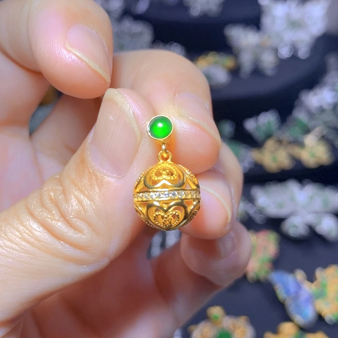 翡翠银S925镶嵌颈饰天然翡翠