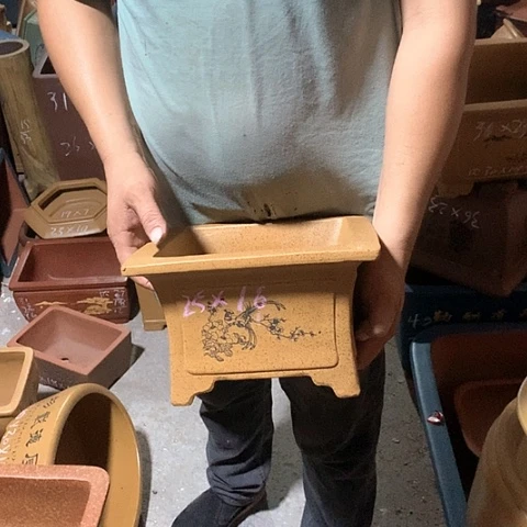 紫砂花盆手工艺品