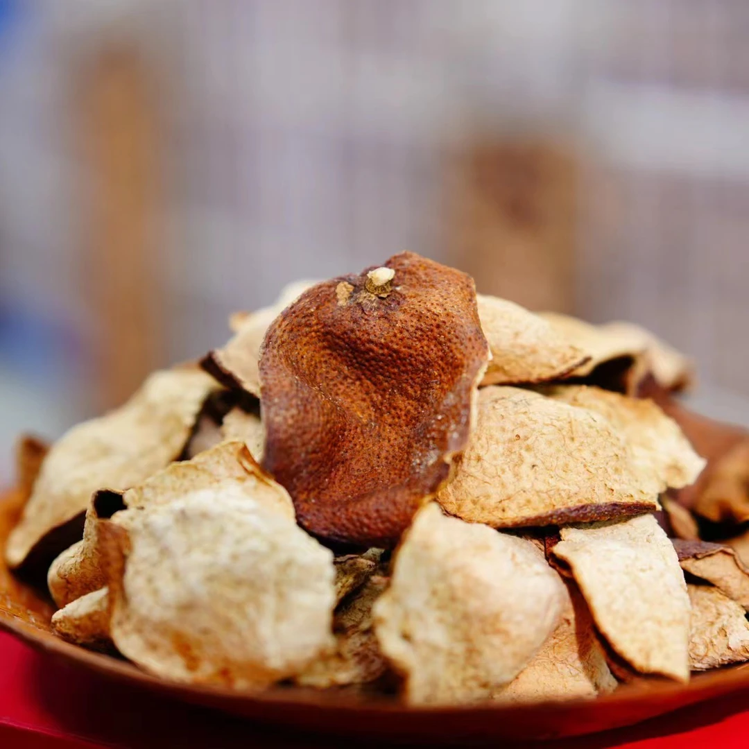 【2020年南坦圈枝大红断皮】新会陈皮干仓存储自然生晒陈香